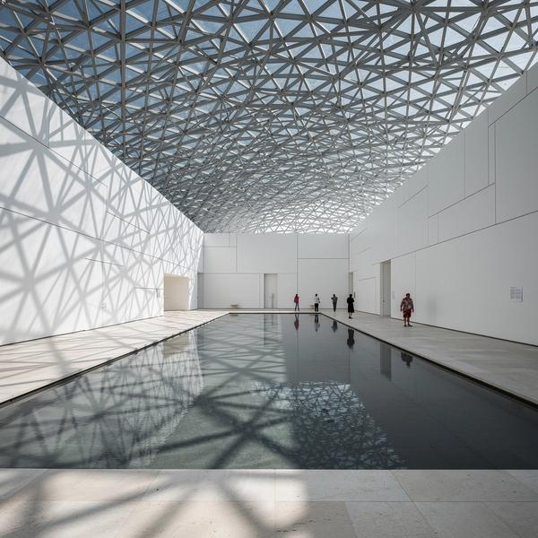 Louvre Abu Dhabi gallery under a lattice dome